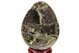 Septarian Dragon Egg Geode - Black Crystals #191475-1